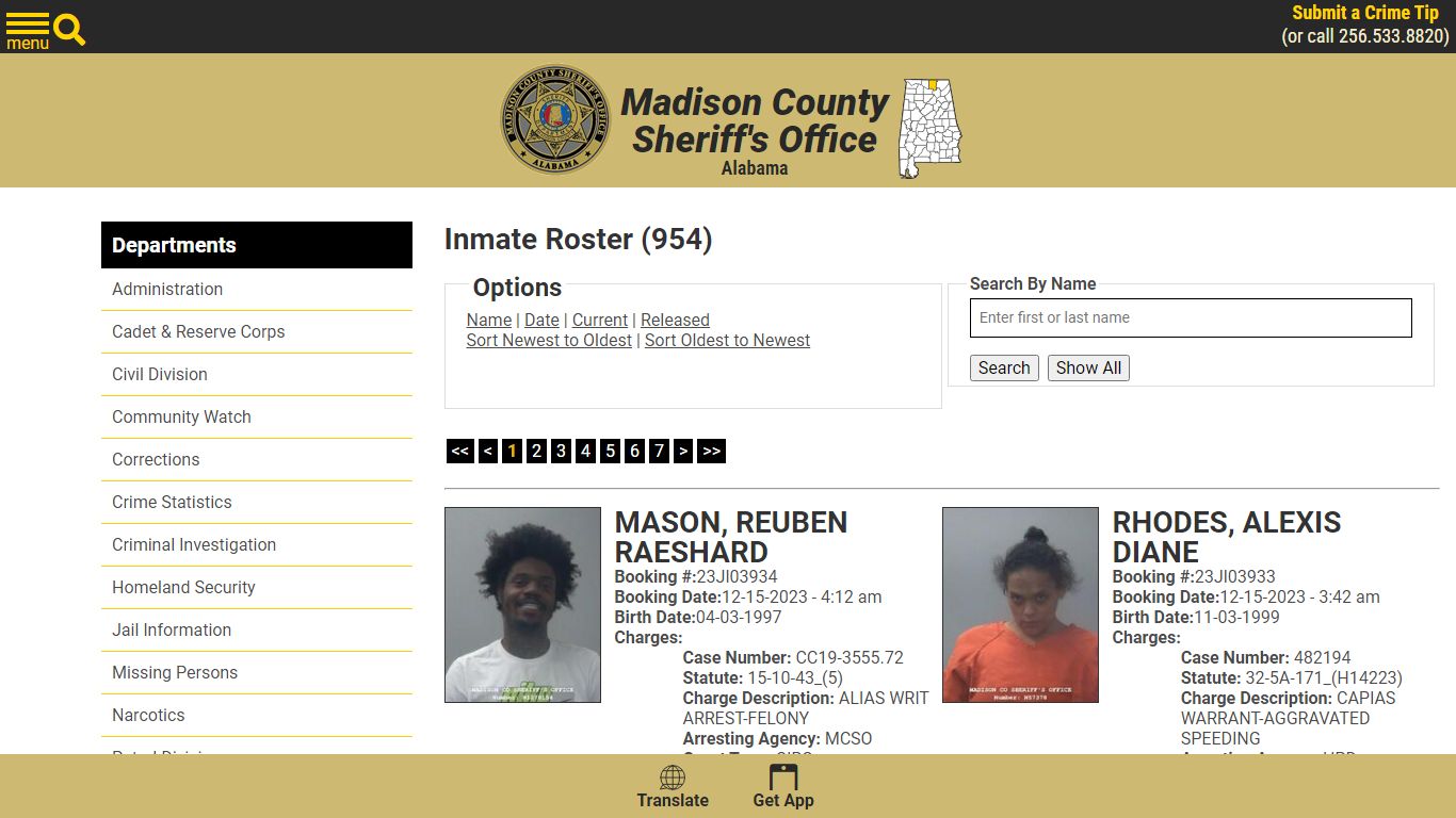 Inmate Roster - Madison County Sheriff's Office